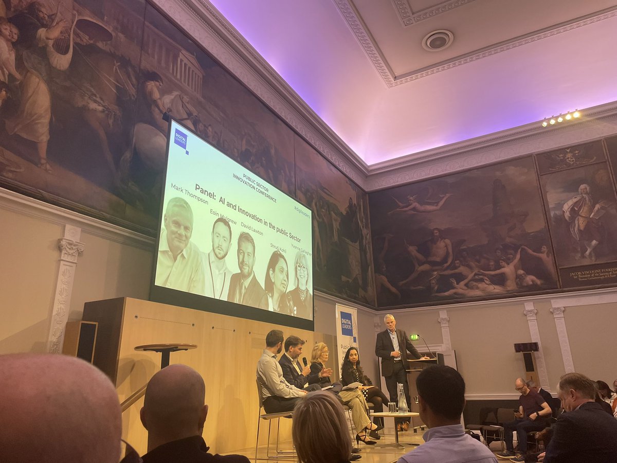 MaxineMeighan's tweet photo. ‘Efficiency shouldn’t be a dirty word’ but it’s not the only goal with AI, if we streamline, what are we doing with saved time? ‘It’s not about doing things with less people, it’s getting value from people, personal touch, freeing people from case work, so experts problem solve’ https://t.co/etg72xPUwQ