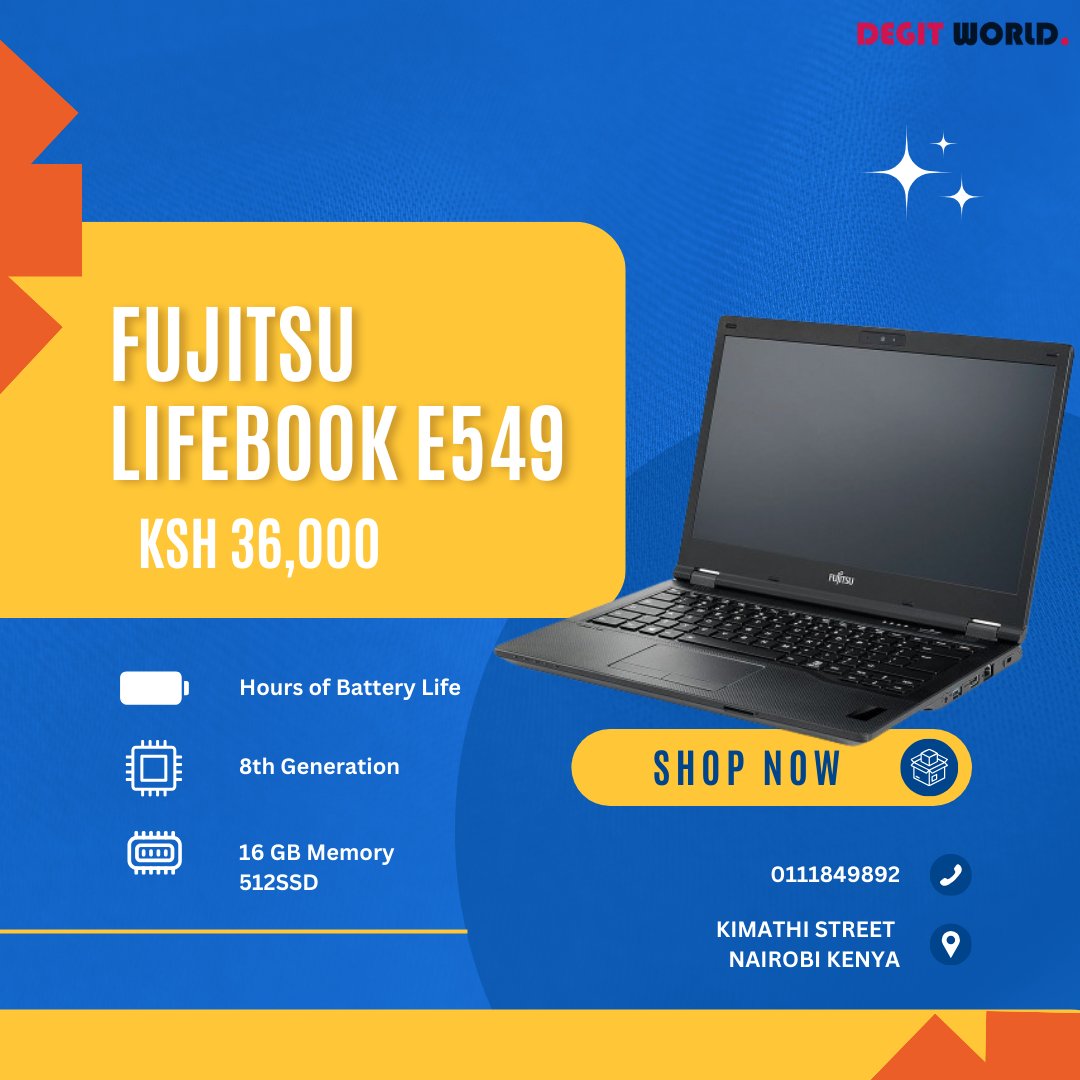 Guess what's in store? The Fujitsu Lifebook E549 laptop is now up for grabs at just KSH 36,000! 🎉 #JowieIrungu #degitworldelectronics #remotetask #WhatsApp #njeri #monicakimani #alshabaab #crownbus #kmtc #Haiti #GranHermano #stockmarketcrash #Hassanmugambi #kisii #kilifi