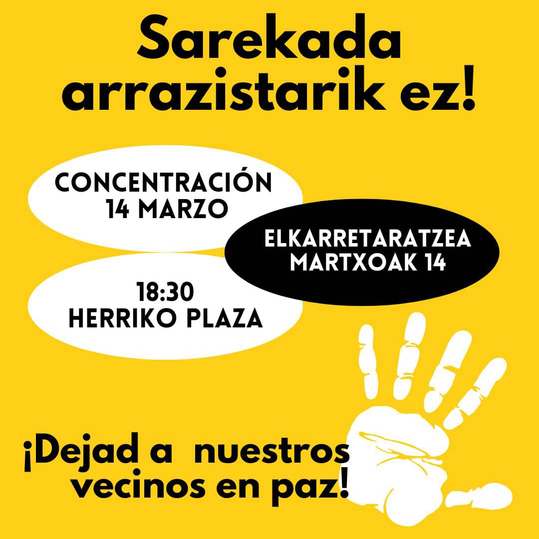 Barakaldoko udaltzaingoak espainiar poliziarekin batera emandako erasoen aurrean, herri erantzuna aktibatu.

Pobrezia eta migrazioaren kriminalizazioari ez!