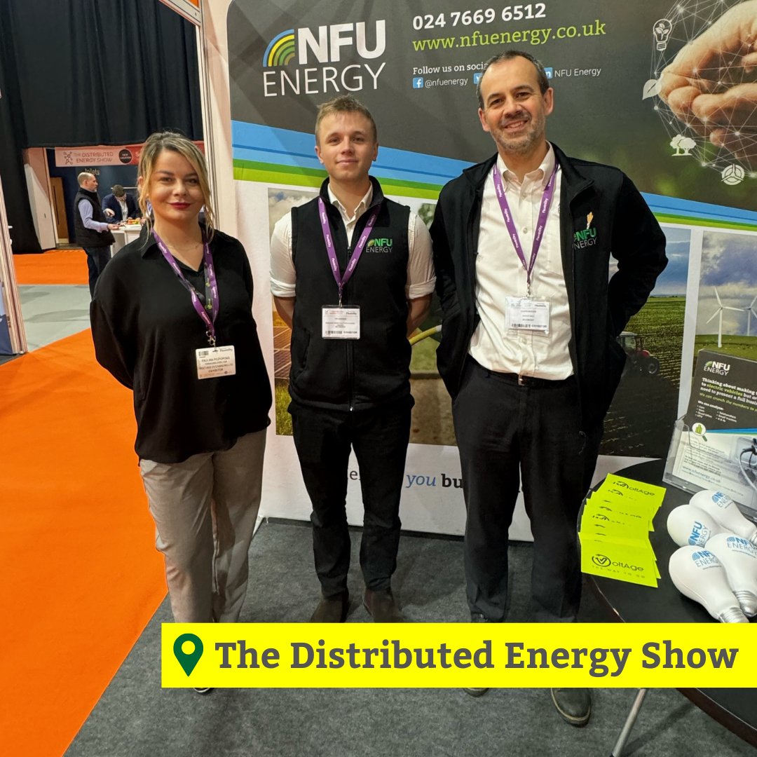 The @DistribEnergy has officially begun! The NFU Energy team can be found on Stand 5005 alongside one of our accredited Renewable Energy Solutions installer's, Volt-Age, to discuss how we can help you buy, sell and generate your own energy 💡 Come and say hello!