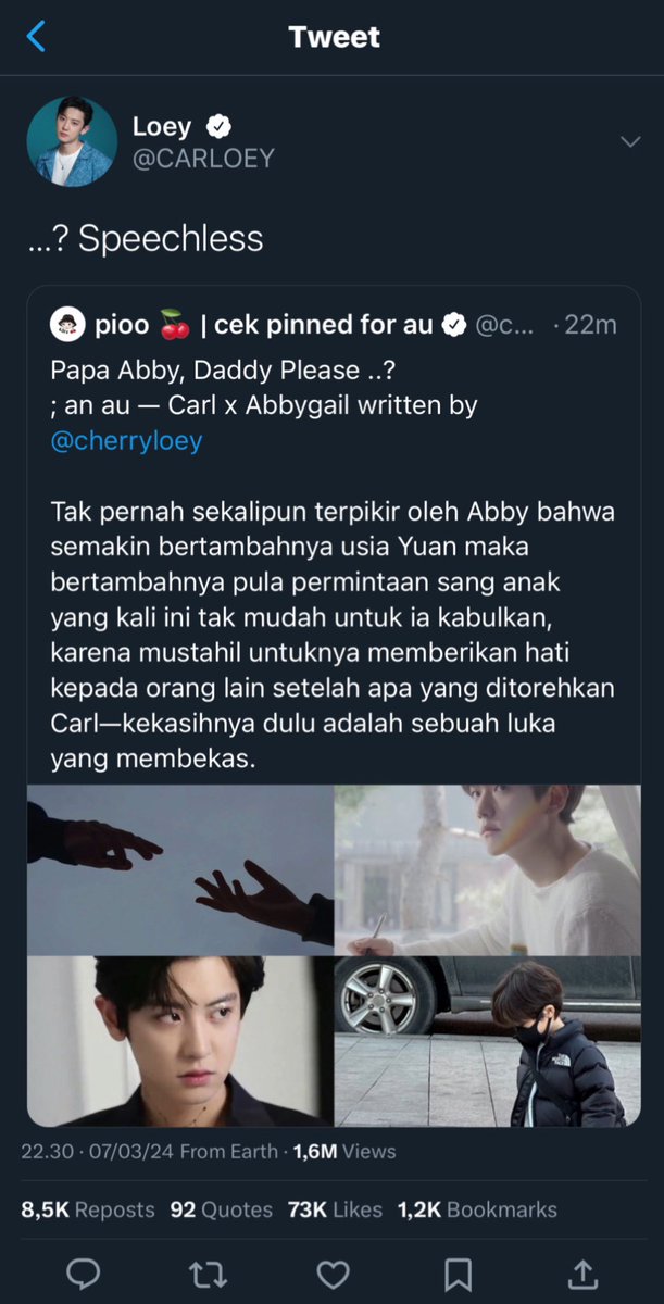 aprilisfouwrr's tweet photo. Papa Abby, Daddy Please
#. a chanbaek au written by ella

Carl adalah patah hati pertama Biga yang pergi setelah Biga memberikan segalanya untuk pria itu. Tapi tidak ada waktu untuk menangisi, lihat apa yang akan ia lakukan membuat pria itu mengejar dirinya.

Idol!PCY
Writer!BBH https://t.co/cTAQOiJ28j