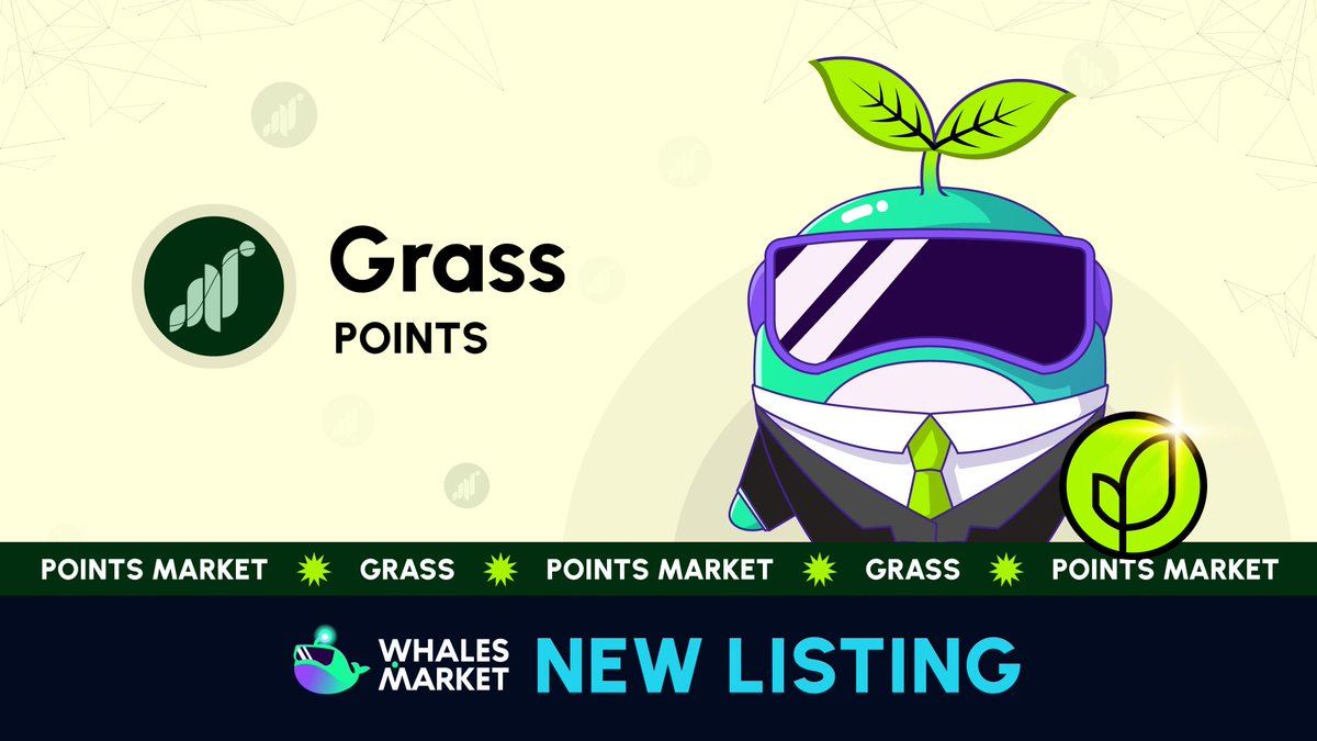 NEW LISTING: @getgrass_io Points | Solana network https://t.co/yf0IFlWtHw  900k+ users have joined the https://t.co/pvj3iinjRj beta. Their  incentivized program allows early adopters to earn Grass points until its  conclusion. Trading your Grass points