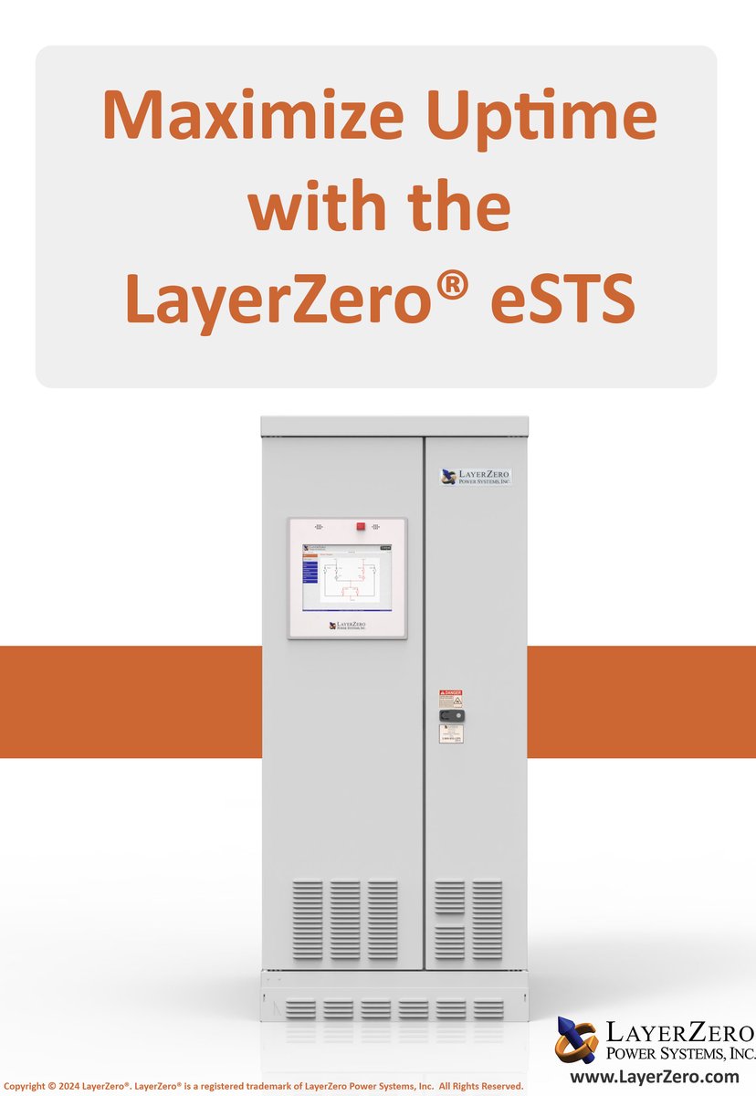 Maximize uptime & keep your critical applications running with the LayerZero® eSTS static transfer switch! #LayerZero #eSTS #PowerProtection #LayerZero2024 #LZPS #MissionCritical #PoweredByLayerZero