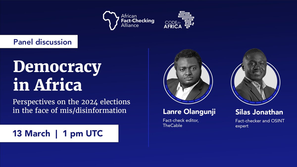 🗳️Africa faces significant misinformation challenges in the lead up to the 2024 elections. Join this conversation as we explore the world of mis/disinformation, foreign influence operations, and the 🤖 puppet masters shaping electoral narratives. ✍🏽 bit.ly/3IABWPW