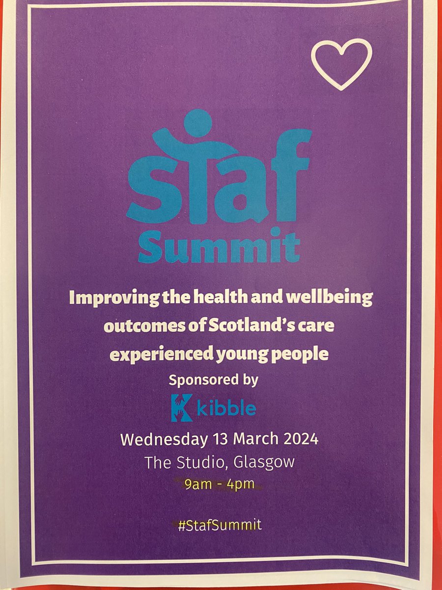 👋All set up & ready for a fantastic day ahead at the #StatSummit in Glasgow. Looking forward to hearing from a great line up of speakers & delegates to discuss how we can improve the health & wellbeing outcomes of care experienced young people. @StafScot #KeepThePromise