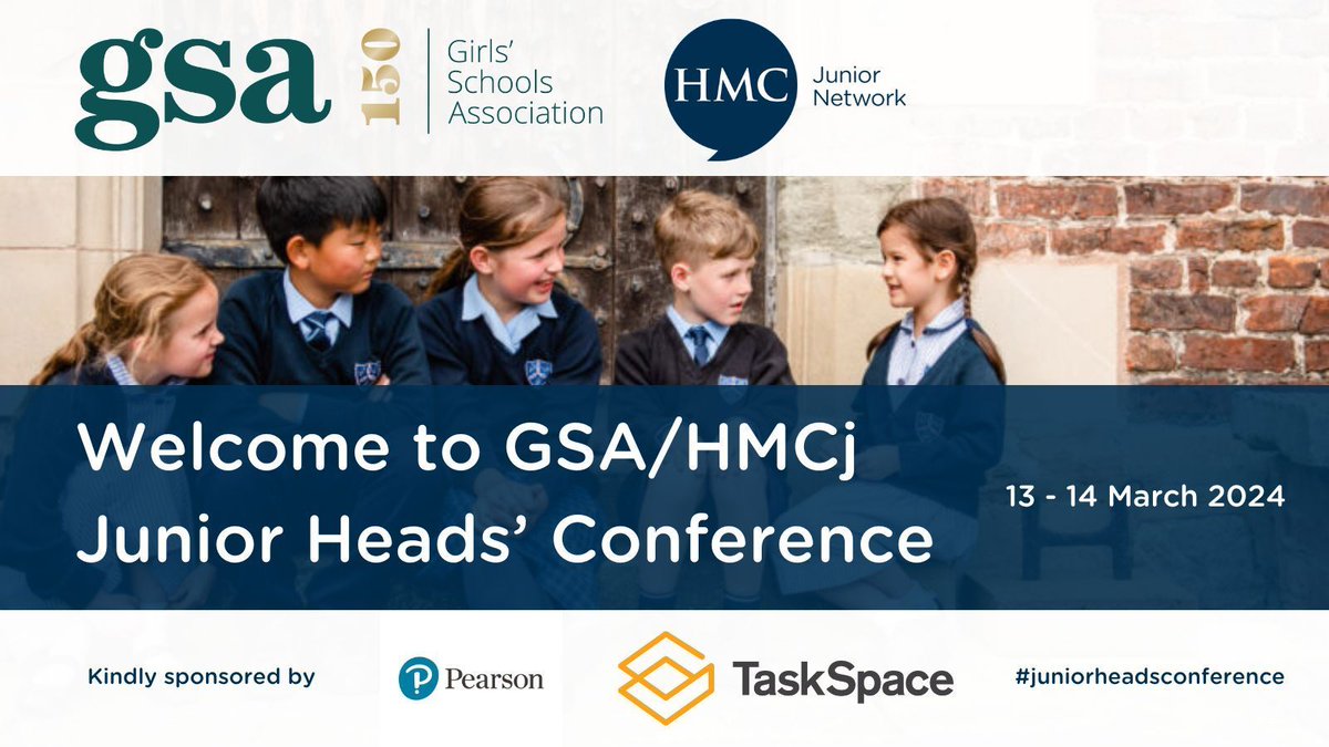 A warm welcome to colleagues at the @GSAUK & @HMC_Org #juniorheadsconference 'Facing the future together; it starts with us'. We hope delegates enjoy the mix of sessions where we'll explore key issues & initiatives affecting leaders of prep departments & junior schools. #HMCj