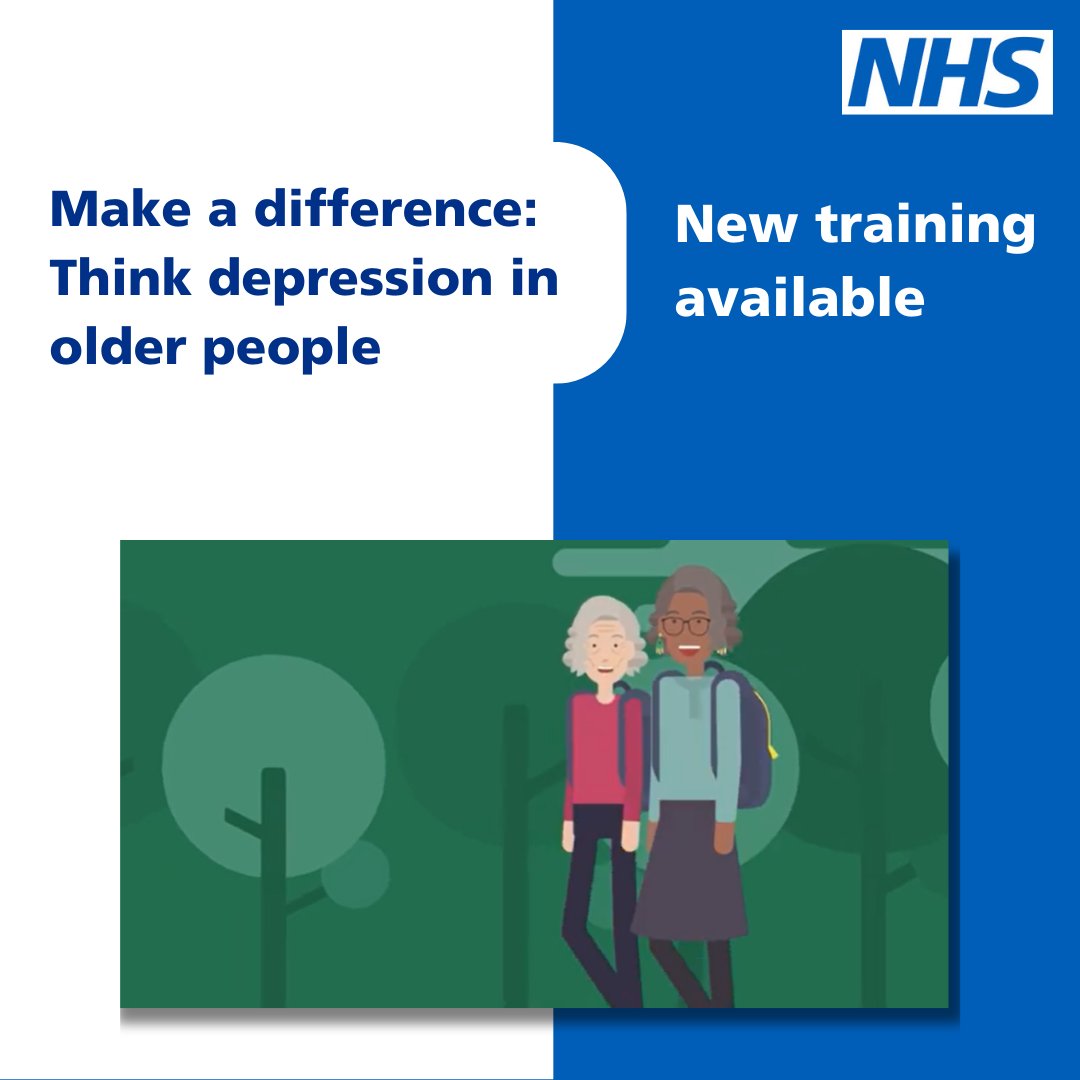 ‘Make a difference: Think #Depression in older people’ - a collection of resources that raise awareness of different #MentalHealth conditions experienced by older adults and how older adults living with these conditions can be supported. Access here: learninghub.nhs.uk/catalogue/olde…