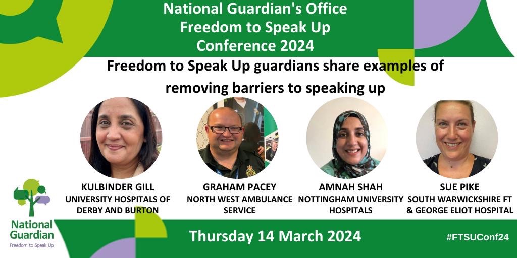 We are excited to be attending the #FreedomtoSpeakUpConference tomorrow, sharing insights on barriers to #SpeakingUp and how as NHS healthcare organisations we can help to remove these #FTSUConf24 @NatGuardianFTSU @nottmhospitals @NHSMuslimNet