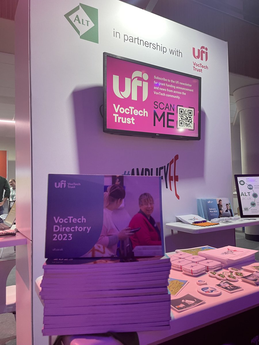 A busy morning on the #AmplifyFE stand @Jisc’s #Digifest24 and it’s only just gone 10am. Do drop by and say hello, we are near the coffee station 😊☕️ @UfiTrust @A_L_T