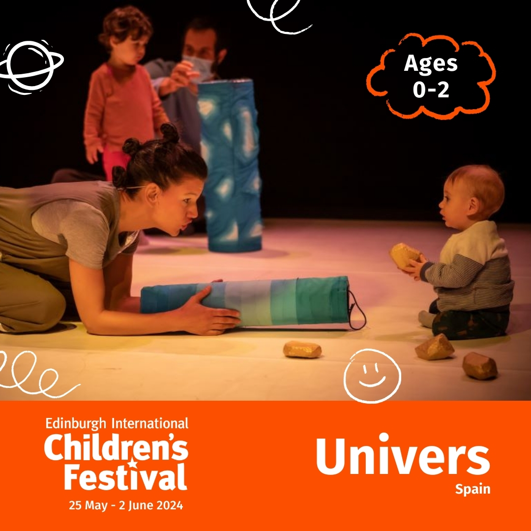 Meet the Programme! Univers by @engrunateatre will be at #EdChildrensFest from 27 May-29 May at @AssemblyRoxy, for ages 0-2. A poetic sensory experience for young children based on stunning visual imagery & live music! Book your tickets via the link below: imaginate.org.uk/festival/whats…