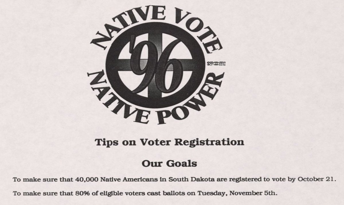 Incredibly important - but, as a couple of our papers on #NativeVote turnout gap noted, states like #SouthDakota refused to submit laws to preclearance and used other, informal means of reducing Native turnout.

Overcoming it took tremendous organizing/effort like in 1996!