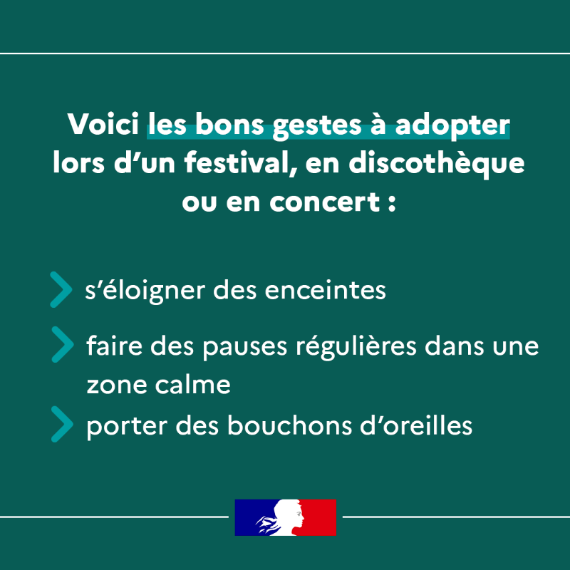Sante_Gouv's tweet photo. 📅 C'est la journée nationale de l'#audition.

🔊 L’écoute de la musique à un niveau sonore élevé et pendant une période prolongée met vos oreilles en danger.

Quels sont les bons gestes à adopter pour protéger votre audition ? ⤵