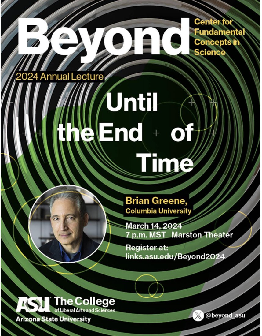 Join me tomorrow evening at Arizona State University's Beyond Lecture to explore the cosmos, beginning to end. Register here: tinyurl.com/3ucx3af6