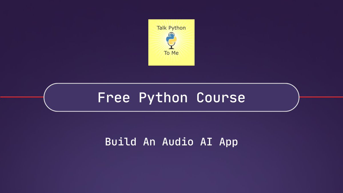 We're excited to announce a new free @TalkPython course from @mkennedy! In this course, you will build a real-world, scalable web app working with audio from podcasts. You'll learn how to: 🟡Create transcripts from hours of audio 🟡Build a custom search engine 🟡Learn…