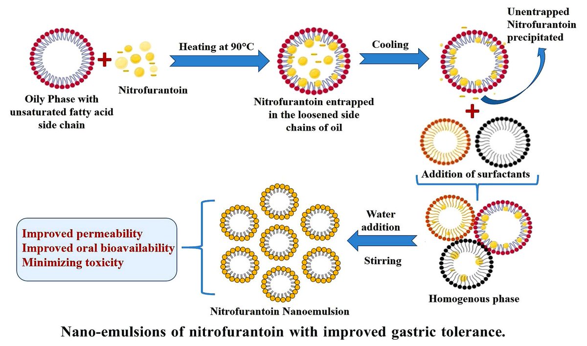 MrunaliRPatel's tweet photo. Delve into the innovative utilization of nanoemulsion technology to enhance the absorption of Nitrofurantoin, a vital antibiotic!
#DrugDelivery #Innovation #ResearchPublished 📝🔍 https://t.co/f5YoeEsMd9