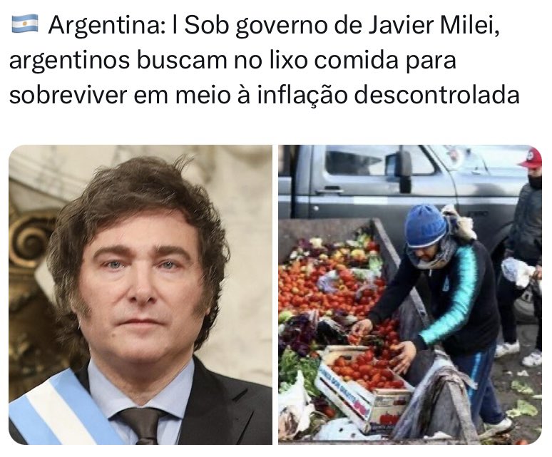 Milei copia Bolsonaro e argentinos COMEM NA LATA DO LIXO!