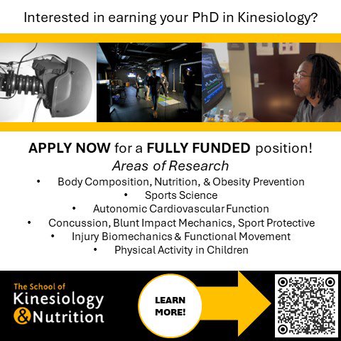 It’s official! Our PhD program in Kinesiology is on the books, and I am recruiting highly motivated students for a fully funded position within my lab for the fall of 2024!

If you’re interested in exploring the precursors to autonomic dysfunction in cardiometabolic disease,