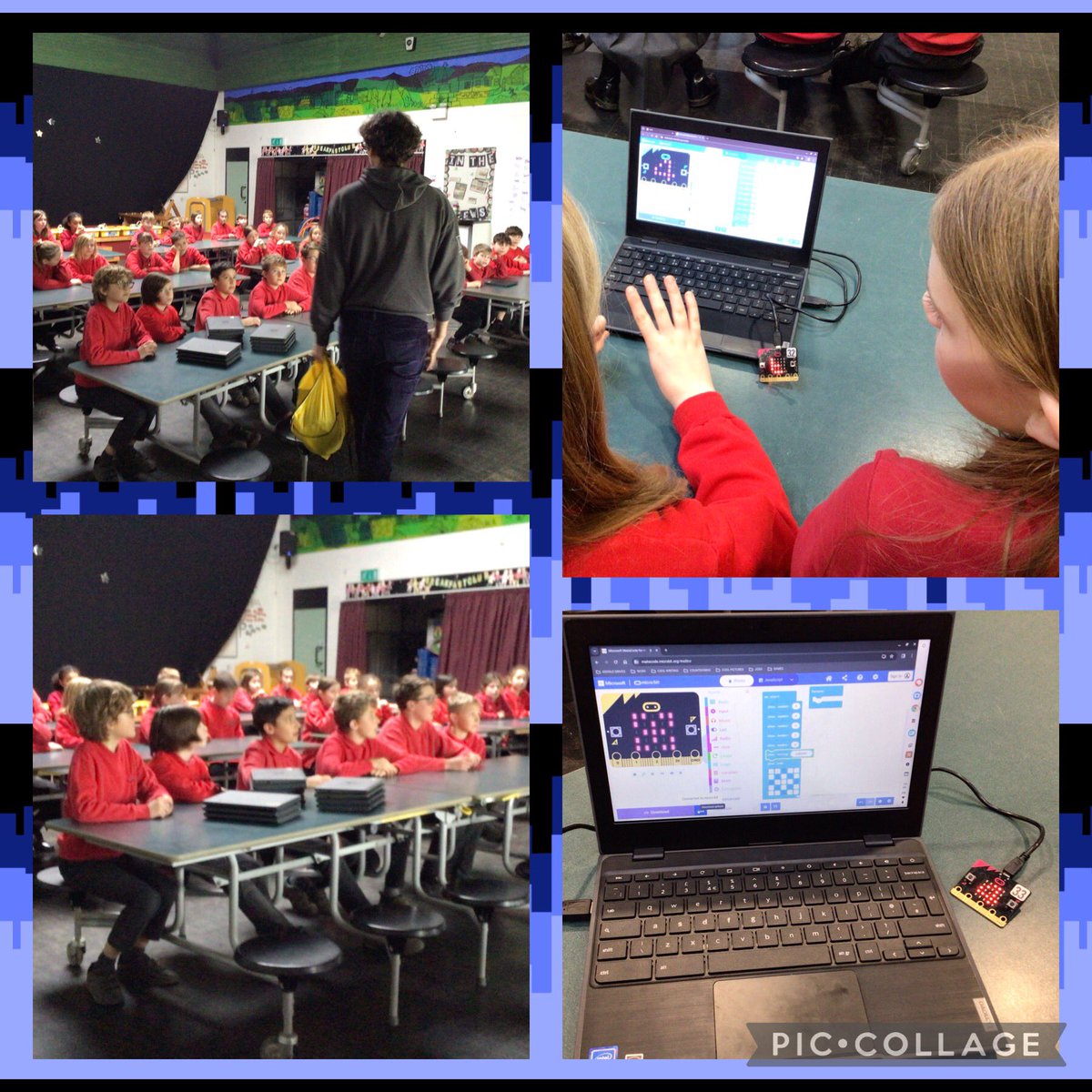 TrellechPrimary's tweet image. Dosbarth 5 ac 6 have loved learning how to programme microbits today @Technocamps @EAS_Digital #dcf