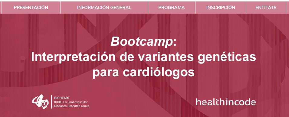 🔔Ya están abiertas las inscripciones para la II edición del Bootcamp de genética de @health_in_code & @hbellvitge ! (17 y 18 de mayo de 2024)