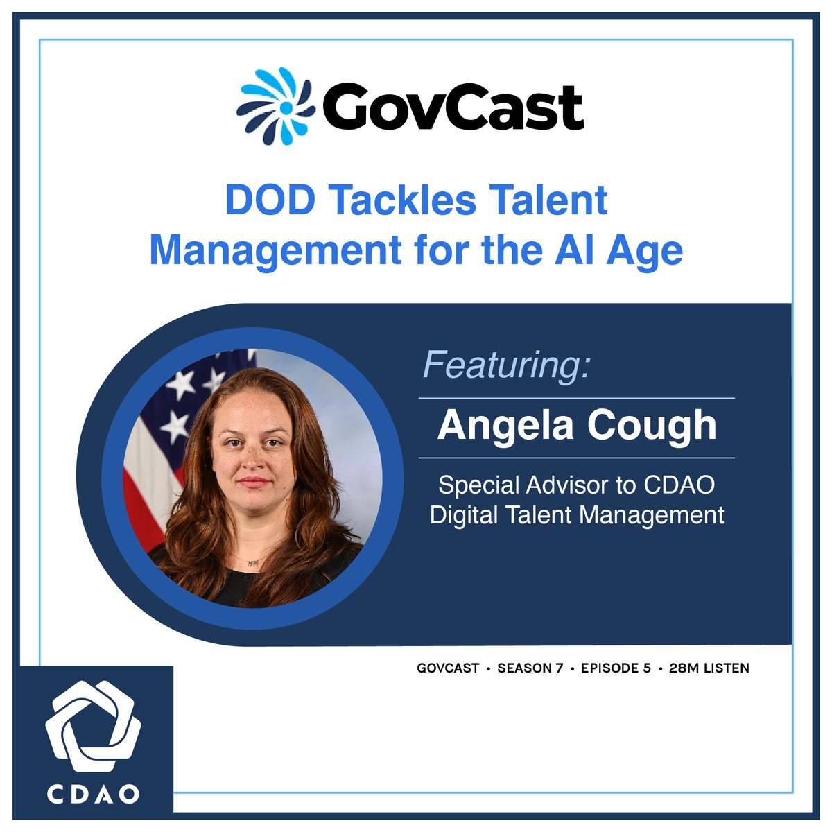 Tune in to the latest GovCIO Podcast and listen to our Angela Cough discuss the ways in which she works across the departments and the broader Defense Industrial Base to create the DoD AI workforce of the future. govciomedia.com/dod-tackles-ta… #AI #talent #workforce