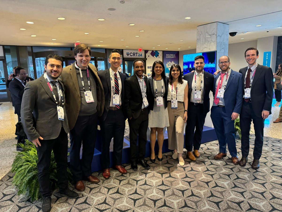 Highlight of the weekend @CRT_meeting with this fantastic group of fellows #CRT2024 @admasuyesha @NajdatB1 @OriWaksman @andrew_p_hill @fatimahayat92 @rwallace1127 #AvantikaBanerjee #JoshuaMakepeace @PhilLamMD @MedStarWHC @GUMedicine @ron_waksman #ChagaiMendelson