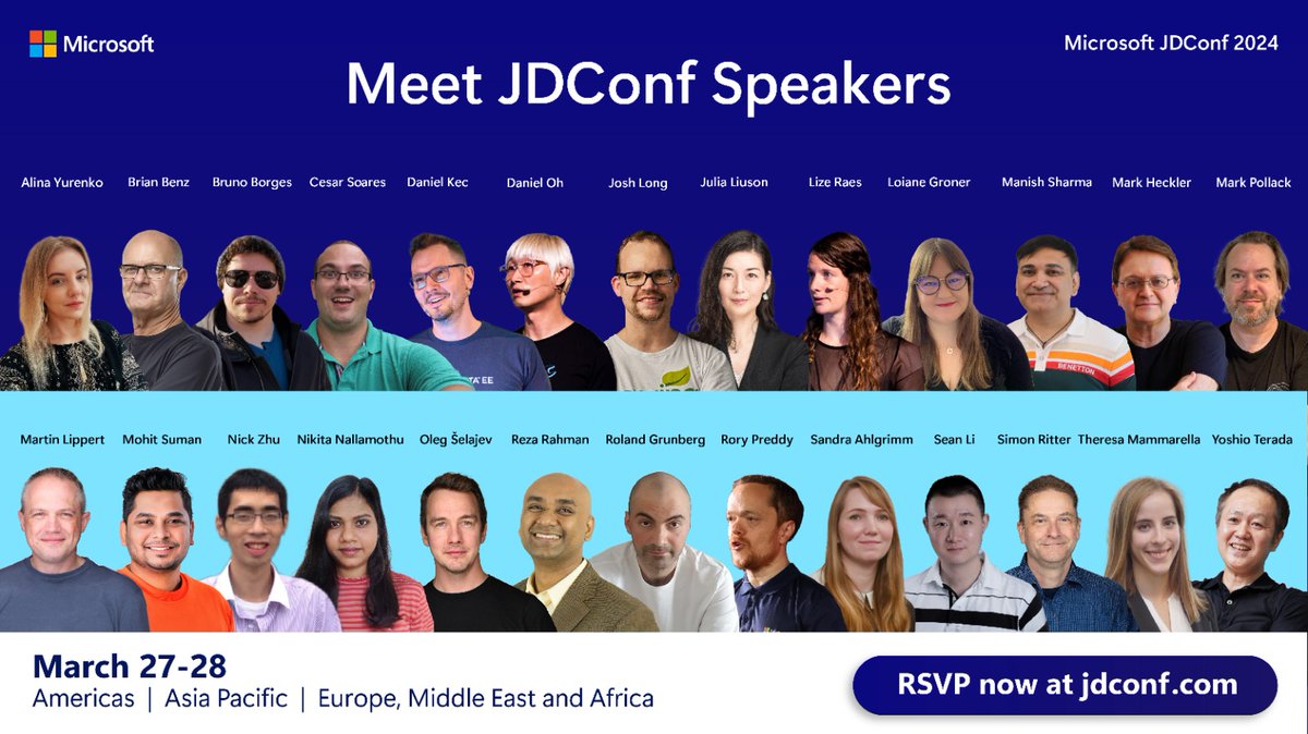 asirselvasingh's tweet image. Let's celebrate Java!🌟 An all-star lineup awaits you from the global Java communities. It's free, virtual, and your chance to connect. RSVP at jdconf.com &amp;amp; details at aka.ms/jdconf-sessions 

#Java #SpringBoot #JakartaEE #JDConf

@yoshioterada @sKriemhild…