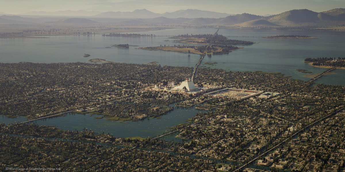 MexCultureDC's tweet image. While the precise founding date of the legendary city of #Tenochtitlan remains unclear, March 13, 1325, is one of the accepted dates to commemorate its inception.
⏳ Jump into the time machine and travel to the ancient capital of the Aztecs with this realistic 3D reconstruction…