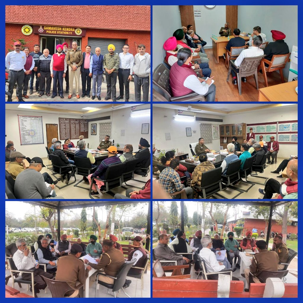 Community Policing ! Today, SHO PS-11, 17 & 49 conducted meetings with the advisory committee members of their police station #SamaveshKendra to listen and resolve police related area problems. Healthy Interaction ! #समावेश_सक्षम_समाज_का_स्तम्भ #ChandigarhPolice #WeCareForYou