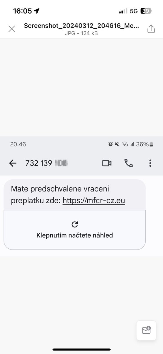 1/3 Prosíme o pomoc se sdílením🙏🏻 Aktuálně se ČR šíří nová a extrémně sofistikovaná vlna podvodů, při které se v telefonickém hovoru pachatelé vydávají za <a href="/MinFinCZ/">Ministerstvo financí ČR</a> a <a href="/financnisprava/">Finanční správa ČR</a> a používají hlasový automat, který vás informuje o přeplatku na dani.