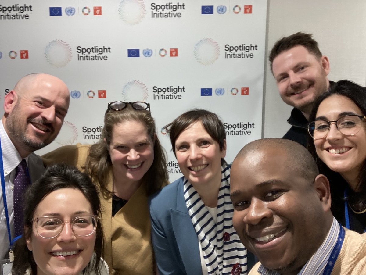 Great to meet the ⁦<a href="/GlobalSpotlight/">Spotlight Initiative</a>⁩ team in the margins of #CSW68. At the EU we are proud to continue our support and partnership to eradicate gender based violence.