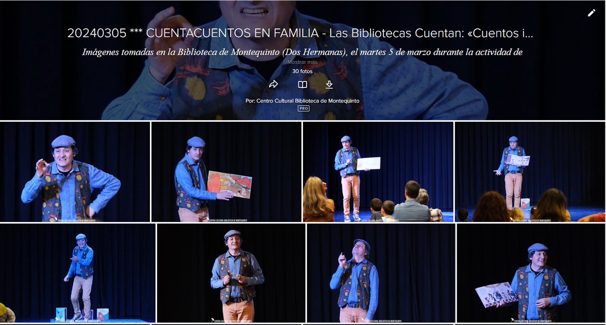 📸 Hemos completado el álbum fotográfico de la actividad #LasBibliotecasCuentan «Cuentos insólitos», cuentos para ver, contar y escuchar en familia con <a href="/CuentaChachara/">La cháchara</a> en #BibliotecaMontequinto #DosHermanas, TU punto de encuentro, TU biblioteca.
➡️ Álbum: flickr.com/photos/centroc…