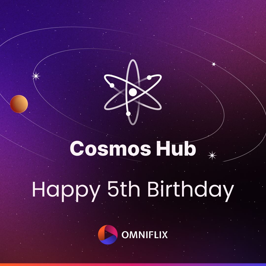 FLIXdotFUN's tweet image. Happy 5th Birthday @cosmoshub⚛️

Here's to building &amp;amp; expanding the #interchain vision 🌌