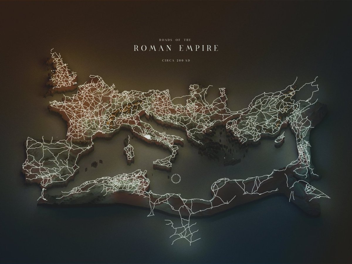 theepicmap's tweet image. Road map of the Roman Empire.