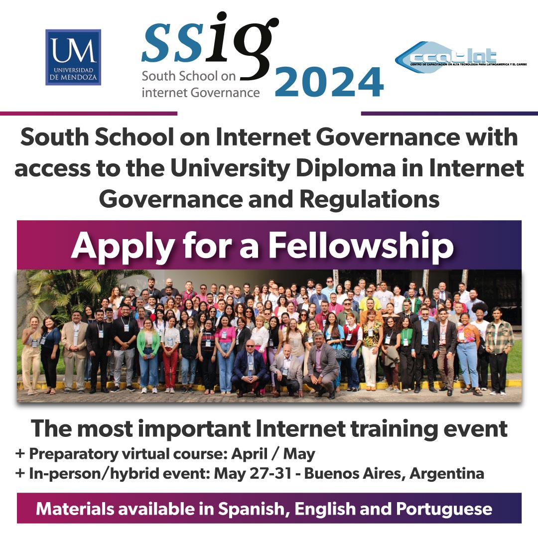 ¡Estás a tiempo! Puedes participar de la 16° edición de las becas #SSIGLAC2024 sobre gobernanza de #Internet en América Latina y el Caribe. 🗓️ Inscripción hasta el 18 de marzo 🔗 Regístrate aquí: admin.mundoconectado.org/6/registros