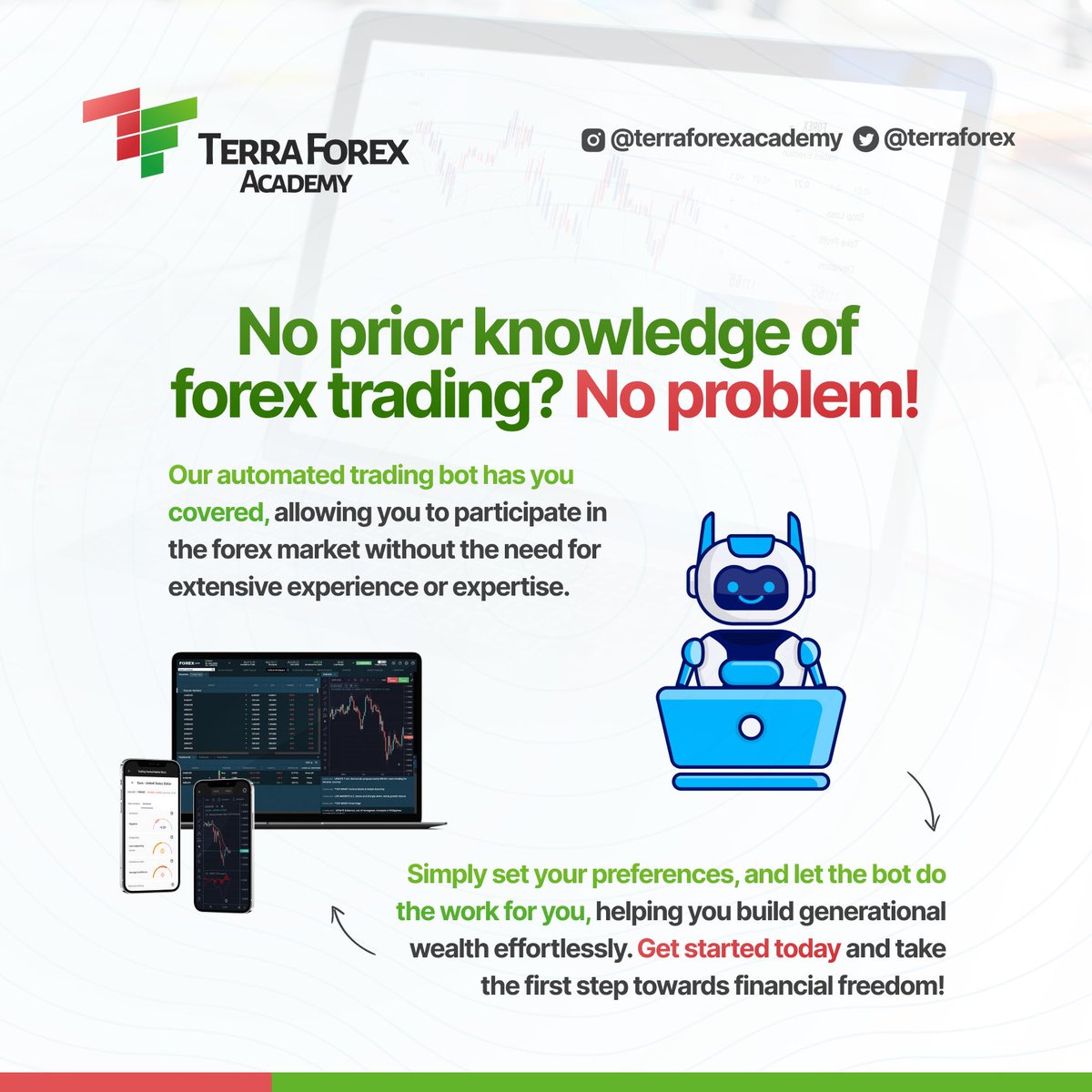 Terraforex's tweet photo. Build a legacy of wealth with forex trading! Our automated bot makes it easy for anyone to invest.
Start securing your family's future today! https://t.co/g6apiklLZC