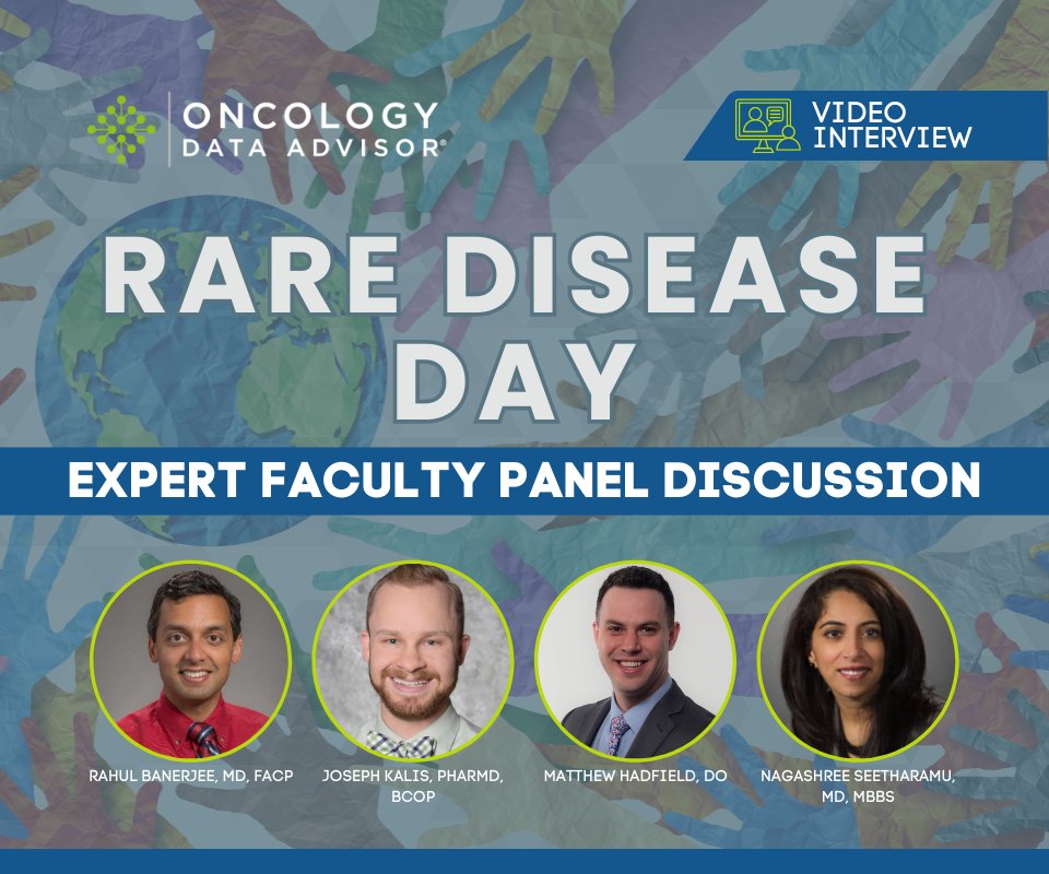 Oncology Data Advisor (@oncdata) on Twitter photo On 2/29, OncData hosted a live panel discussion for #RareDiseaseDay! Check out the recording to hear <a href="/RahulBanerjeeMD/">Rahul Banerjee, MD, FACP</a>, Joseph Kalis, <a href="/mhadfield30/">Matthew Hadfield</a>, and <a href="/NagashreeSeeth1/">Nagashree Seetharamu</a> discuss progress and ongoing research in the rare diseases they treat.
oncdata.com/news/rare-dise…
<a href="/rarediseaseday/">Rare Disease Day</a> On 2/29, OncData hosted a live panel discussion for #RareDiseaseDay! Check out the recording to hear <a href="/RahulBanerjeeMD/">Rahul Banerjee, MD, FACP</a>, Joseph Kalis, <a href="/mhadfield30/">Matthew Hadfield</a>, and <a href="/NagashreeSeeth1/">Nagashree Seetharamu</a> discuss progress and ongoing research in the rare diseases they treat.
oncdata.com/news/rare-dise…
<a href="/rarediseaseday/">Rare Disease Day</a>