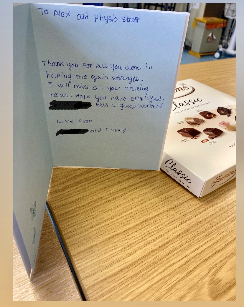 lexgates's tweet photo. Seeing a patient from their initial admission to ITU >50 days ago to their discharge from the ward to rehab! It’s a pleasure to be so involved in somebody’s care and help them to reach their goals! Finally standing in the last two days after a lot of hard work! 👏🏻 #rehab #physio https://t.co/7tyGGfCOG0