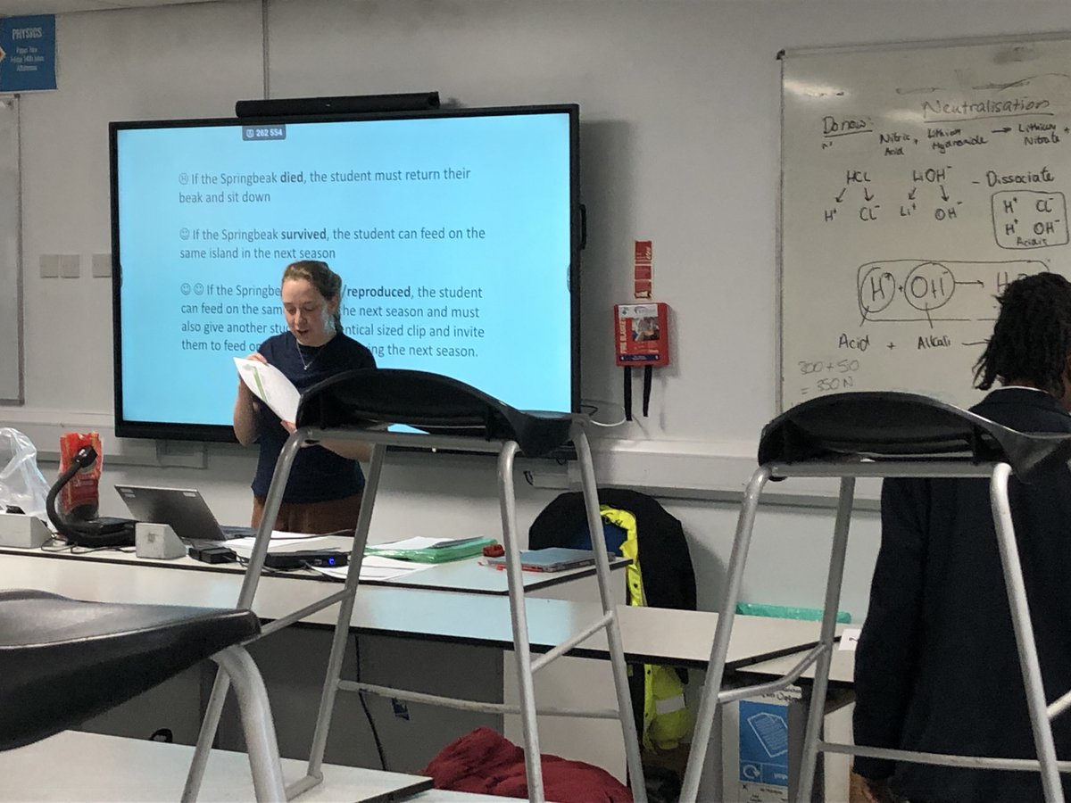 MA_ScienceDept's tweet photo. BSW Day 3: Students recreated Darwin's historic expedition with a game of 'Clippy island' to learn how species have evolved through natural selection to adapt to their environment #BSW #Time

@KEV_Science
@McrAcademy https://t.co/JzK93QvDWu