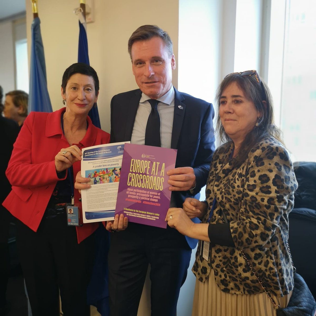 Women's rights are not only a women's issue. We thank Oliver Röpke, @EESC_President for his work on addressing the economic and social inequalities that women & girls face across the EU! Read our vision for a #FeministEurope👇 womenlobby.org/Manifesto2024 #InvestInWomen #CSW68