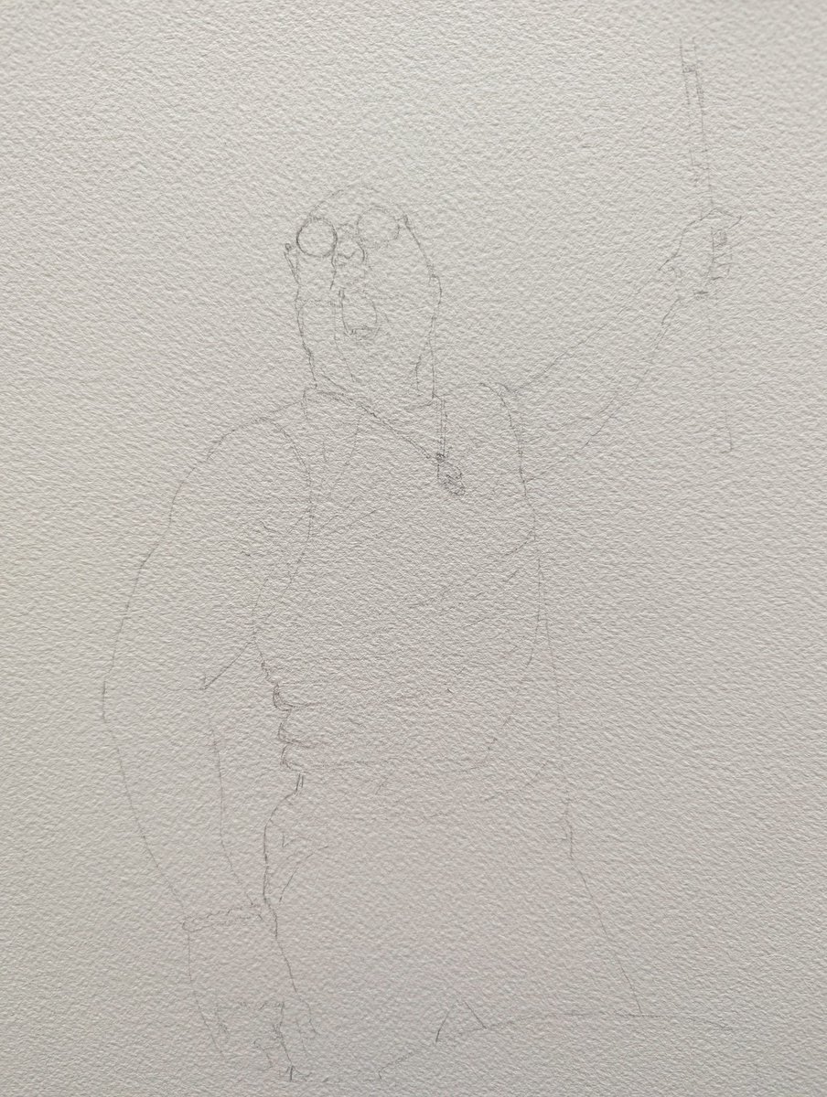 Starting my portrait of pro wrestler Randy Berry 💪. More progress pics to come on my Ko-fi. #wrestling #wrestlingart #fanart #watercolorpainting #watercolor #sketches