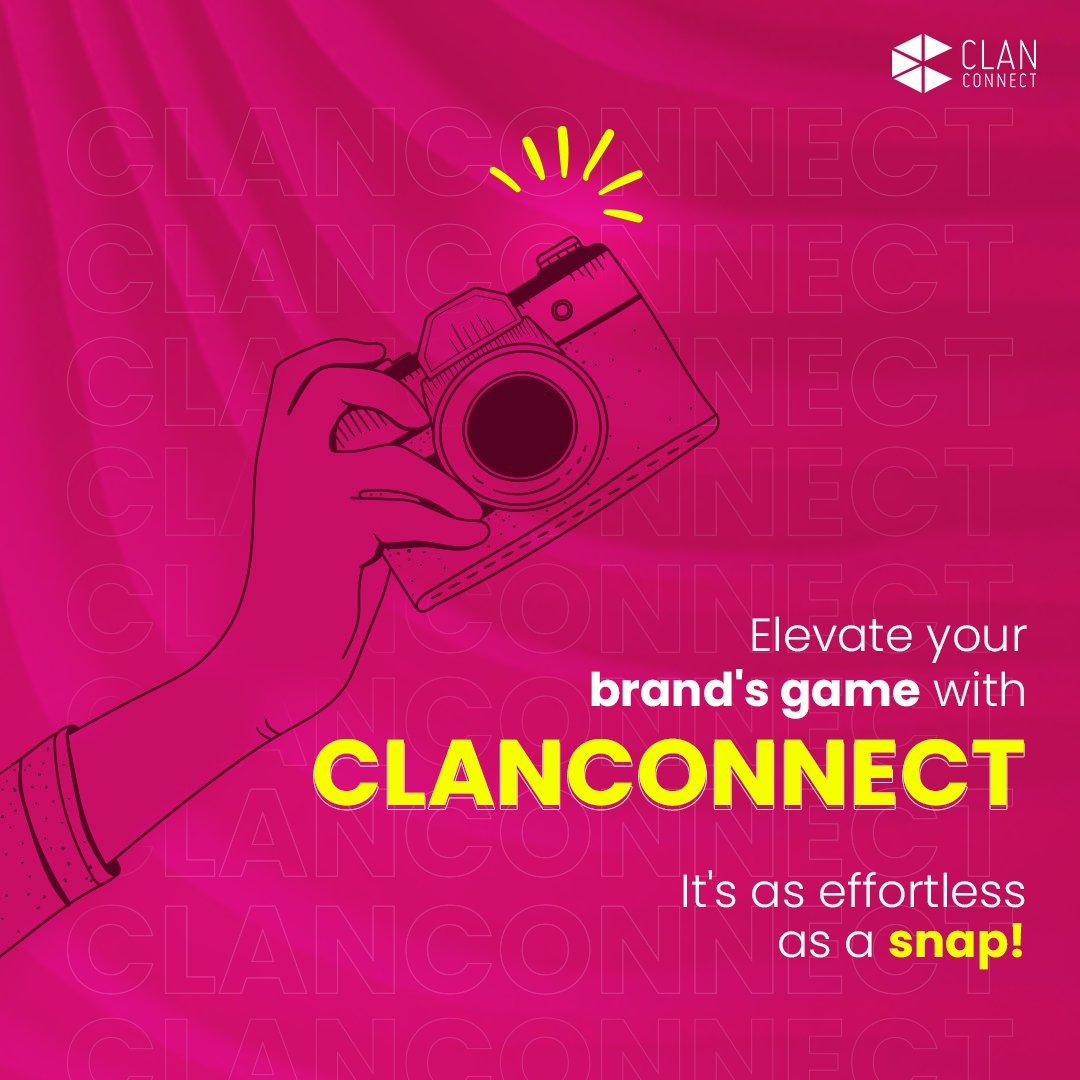 Say goodbye to complicated marketing strategies! ClanConnect makes it a breeze – just snap, and you're on your way to success!

#ClanConnect #ContentCreators #Campaign #SignUp