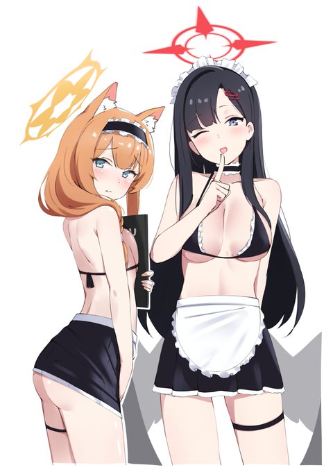 ミニスカメイドのマリーちゃんとイチカちゃん 