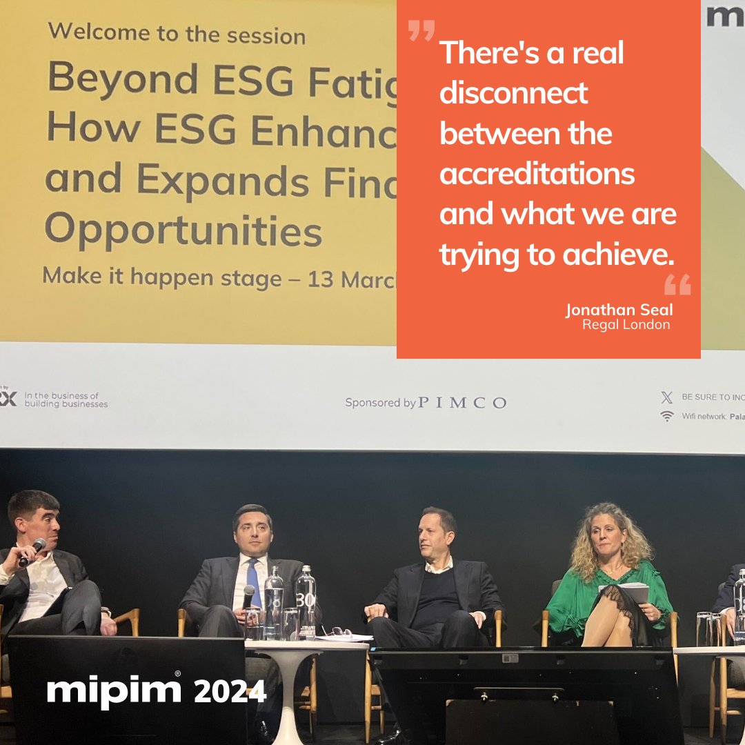 An insightful discussion this afternoon on the next steps for #ESG #investment strategies in #RealEstate, and the importance of combining financial and ethical gains.