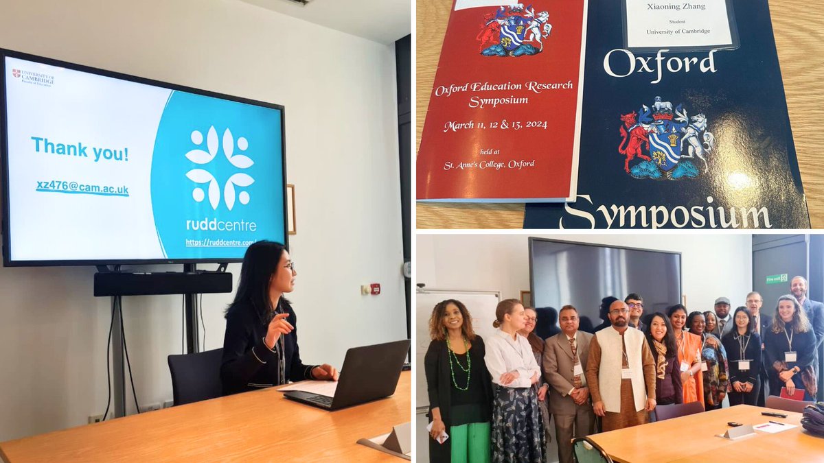 Rudd Centre Cambridge (@ruddcambridge) on Twitter photo Congratulations Xiaoning! 🤗 Our 1st year PhD student presented her paper, 'Family Relationship Dynamics & Adolescent Interpersonal Relationships: The Role of Trust in Friendship.' at the Oxford Education Research Symposium <a href="/UniofOxford/">University of Oxford</a>. We'll be sharing Xiaoning's insights soon! Congratulations Xiaoning! 🤗 Our 1st year PhD student presented her paper, 'Family Relationship Dynamics & Adolescent Interpersonal Relationships: The Role of Trust in Friendship.' at the Oxford Education Research Symposium <a href="/UniofOxford/">University of Oxford</a>. We'll be sharing Xiaoning's insights soon!