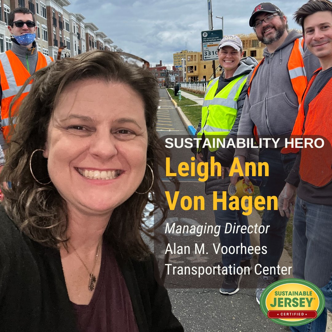 SJ_Program's tweet photo. New Sustainability Hero: Congratulations Leigh Ann Von Hagen, Managing Director, Alan M. Voorhees Transportation Center and Adjunct Professor, Rutgers University

▶Read more:  https://t.co/KiODoyqjrF

#SJHero #completestreets #SJhealthgold https://t.co/vPWWiNul6k