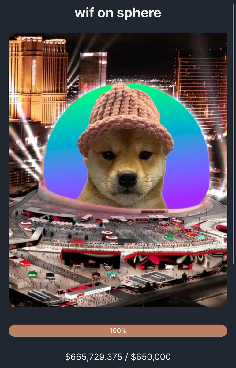 blknoiz06's tweet image. bink! dogwifhat on sphere fully funded ✅