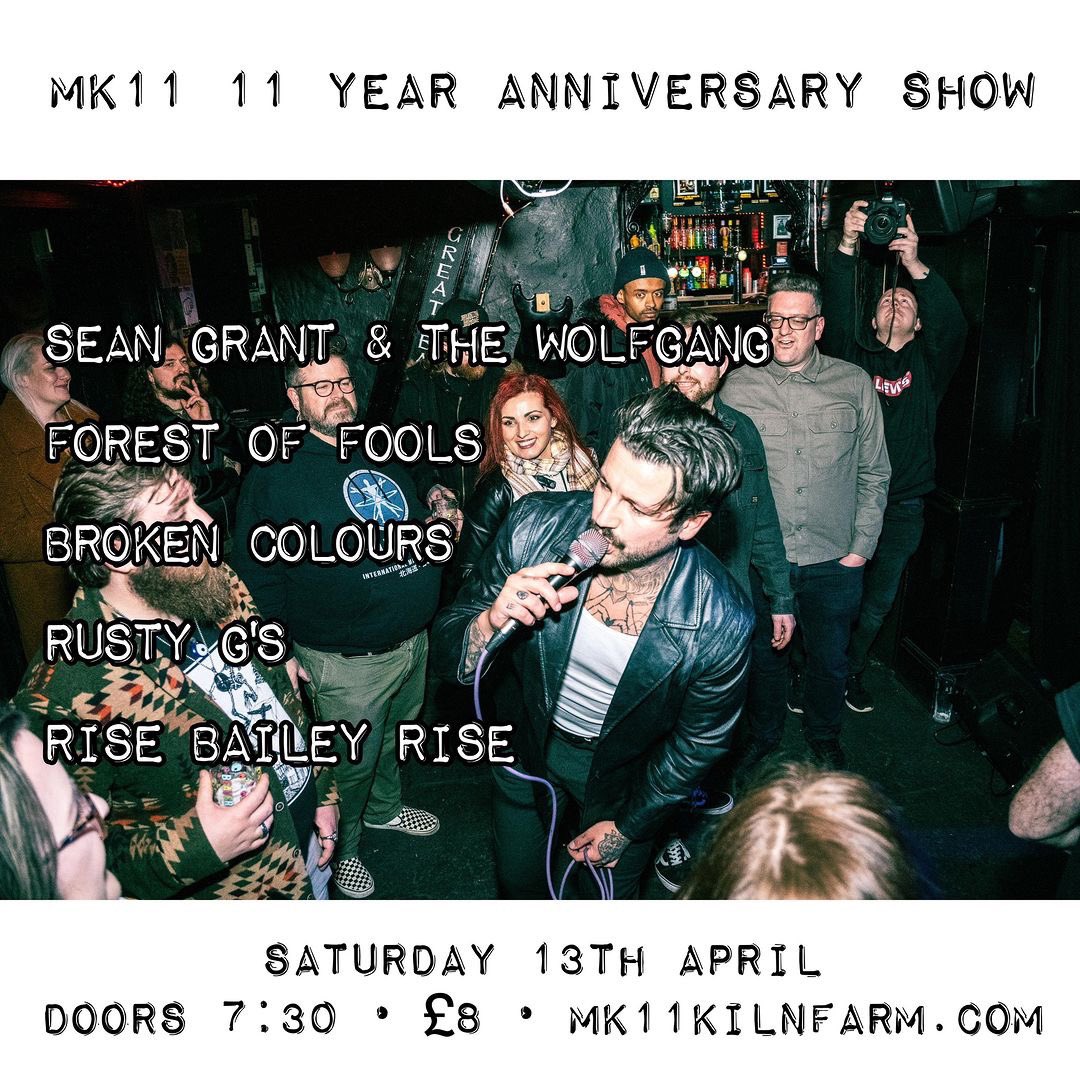 • @mk11livemusic ** NEW 11TH BIRTHDAY SHOW ** MK11 is 11 on 13th @forestoffools | @brokencoloursband | Rusty G’s | @risebaileyrise Tickets on sale now over on our website and skiddle! #miltonkeynes #mk11 #gig #venue #livemusic #mk #alternative #rock
