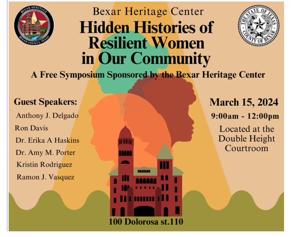 Join us this Friday for a Celebration of Women's History at the Bexar Heritage Center. While you're here, be sure to check out all the historical exhibits and information about the founding and growth of our richly diverse and beautiful Bexar County.