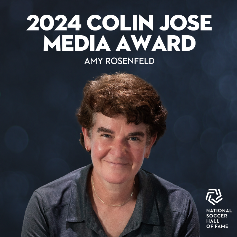 soccerhof's tweet photo. Renowned television leader and producer Amy Rosenfeld has been named the 2024 Colin Jose Media Award Winner!

Rosenfeld will be honored on May 4 at the National Soccer Hall of Fame Induction Ceremony in Frisco, Texas.