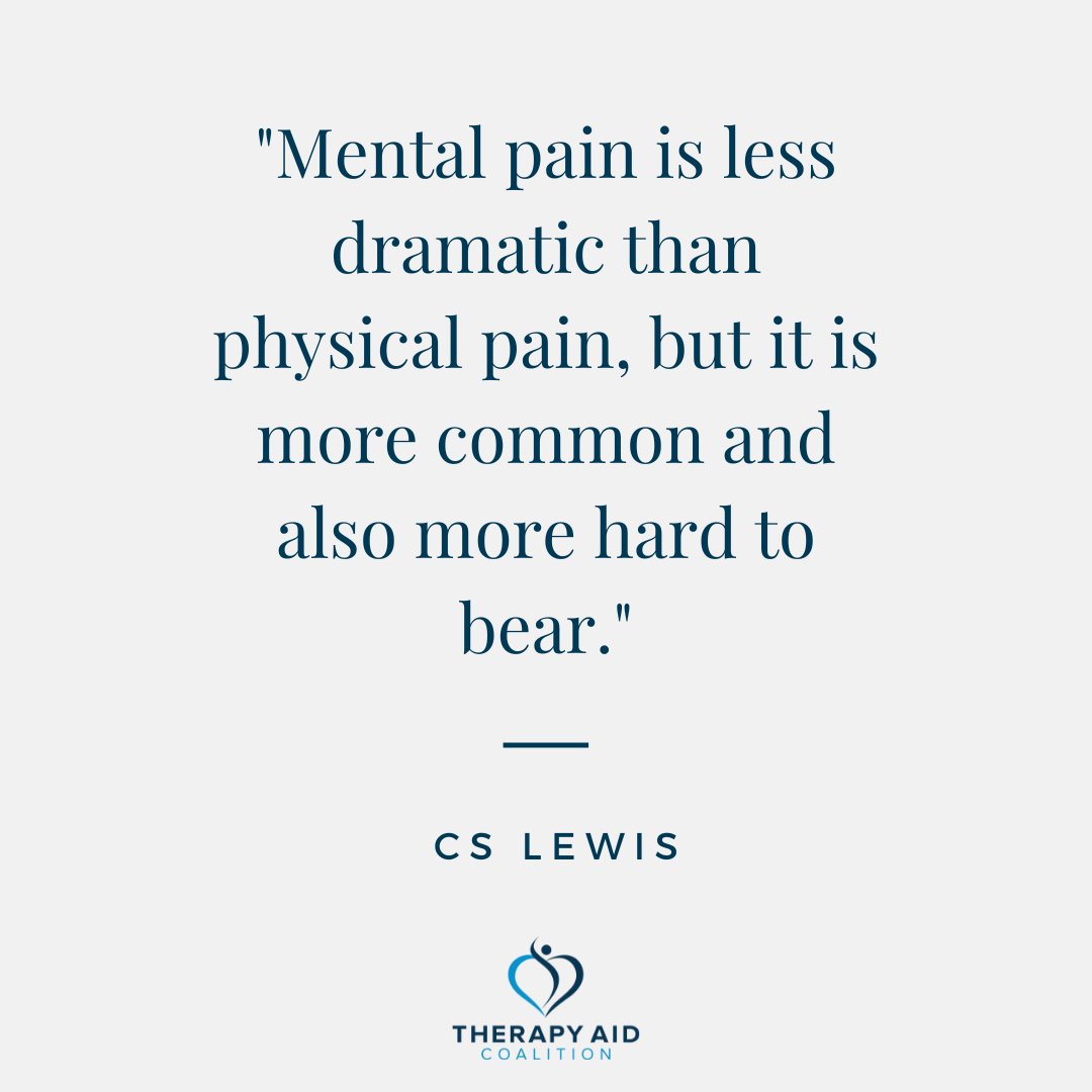 'Mental pain is less dramatic than physical pain, but it is more common and also more hard to bear. The frequent attempt to conceal mental pain increases the burden: it is easier to say “My tooth is aching” than to say 'My heart is broken.' ― C.S. Lewis Support is available 💜